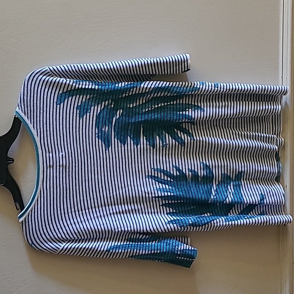 NEW NIC+ZOE Leaving Lines Sweater, Blue Multi, Sz L - Picture 4 of 7